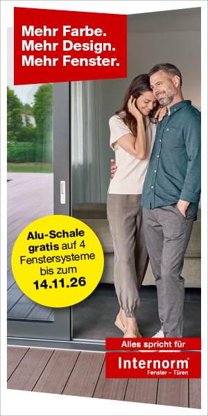 Internorm Herbstaktion: Aluminium-Schale gratis für vier Fenstersysteme bis 14. November 2026